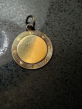 Vintage 14k yellow gold cufflink conversion to a CHARM!!. Ready for engraving!